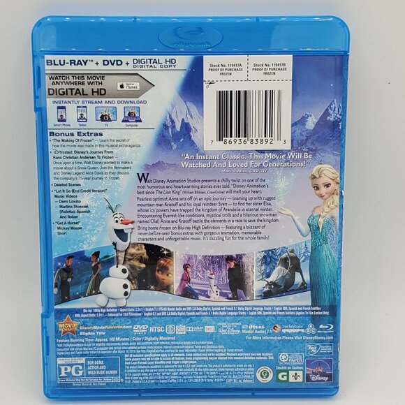 DISNEY FROZEN Blu-Ray + DVD + Digital HD Collector's Edition DVD - Picture 2 of 6